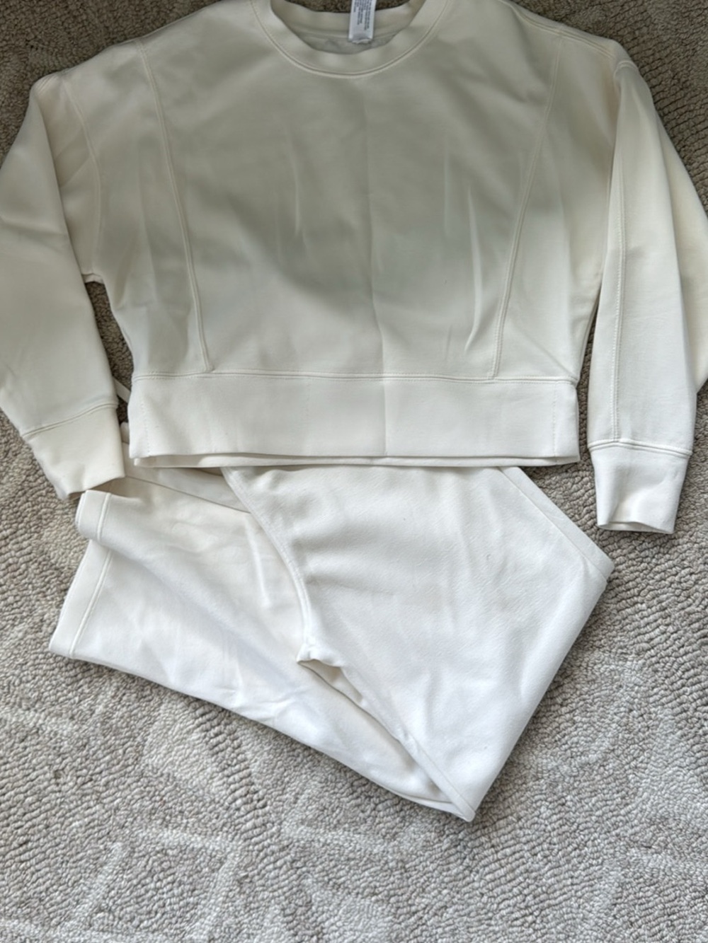Yogalicious Cream Pullover with Blue Nail Accent